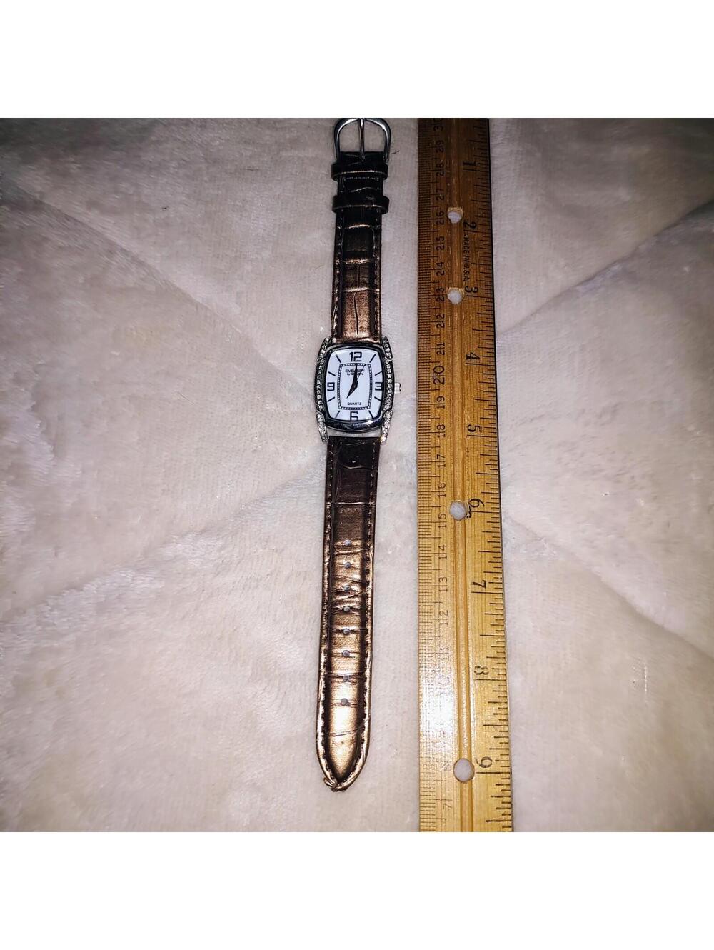 Vintage 1980's Embassy By Gruen Gold Rhinestone Bezel Ladies Watch